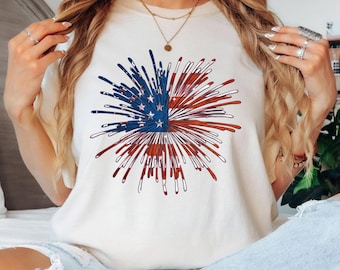 Independence Day 2026 Shirt, USA Flag Fireworks Tee, Fourth of July Patriotic Shirt, America 250 th Graphic Tee