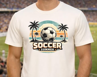 Soccer Summer Shirt, 2026 World Cup Tee, Beach Soccer Vacation Shirt, Retro Palm Tree Football Graphic Tee, USA Canada Mexico Gift