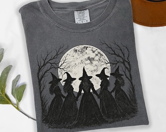 Halloween Witch Shirt, Witch Coven Shirt, Vintage Halloween Tee, Witchy Shirt, Gothic Halloween Shirt, Women Halloween Gift