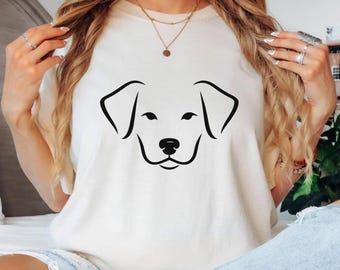 Dog Shirt, Minimalist Dog Tee, Dog Face Shirt, Line Art Dog Shirt, Dog Lover Gift, Minimal Dog Shirt, Dog Mom Tee, Simple Dog Graphic