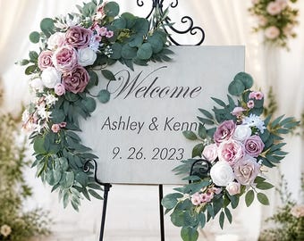 Witte bloemen voor een trouwboog, kunstmatige bloemenslinger voor de ceremonieachtergrond, romantische welkomstborddecoratie, accent voor een vrijgezellenfeest en evenementenboog.