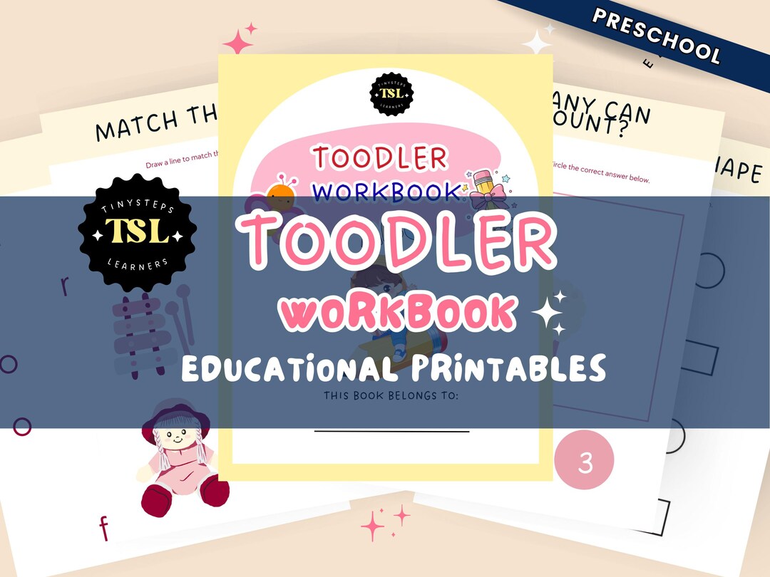 Tiddler Writing Toddler Educational Workbook | Homeschool Learning | Pre-k Printable ...