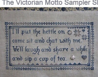 I'll put the kettle on, come sit and chat with me cross stitch chart