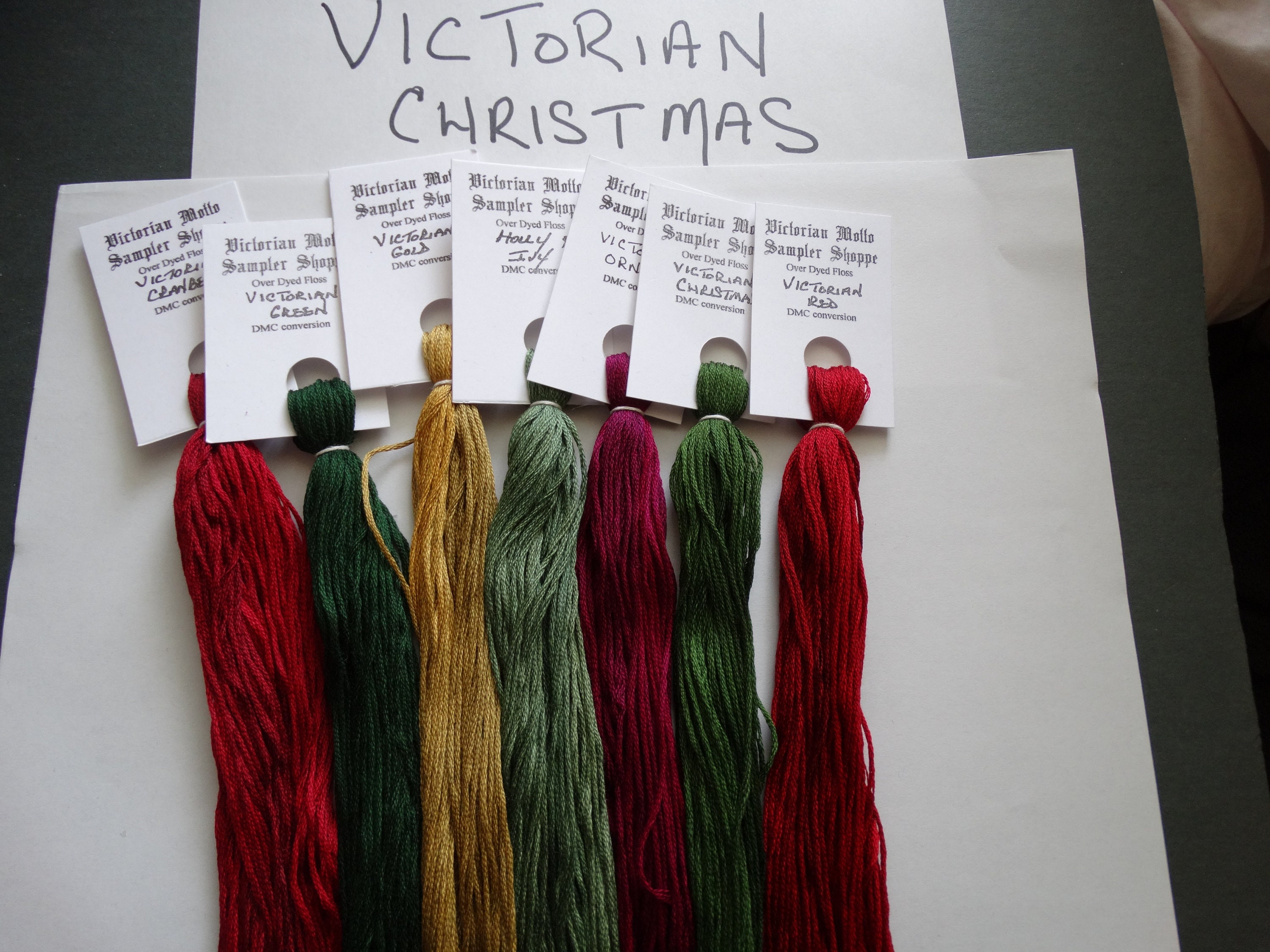 Victorian Christmas Collection, Over dyed floss, 7 skeins, 20 yards e…