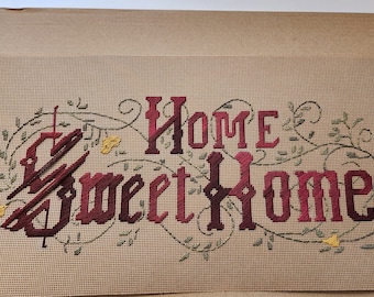 Victorian motto sampler Home Sweet Home punched paper KIT TO STITCH, Antique  Style