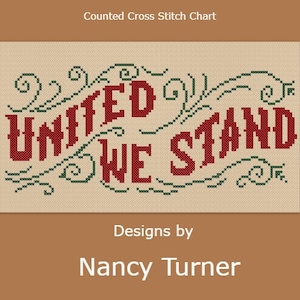 United We Stand MINI motto cross stitch chart