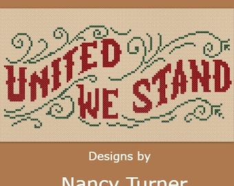 United We Stand MINI motto cross stitch chart