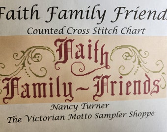 Faith Family Friends cross stitch chart