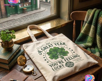 Bolso de mano con trébol de la suerte, bolso de mano para el Día de San Patricio, trébol de cuatro hojas, bolso estético con trébol, regalo de buena suerte, bolso de lona informal, bolso con amuleto de la suerte