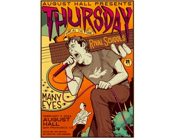 Thursday (band) at August Hall Poster, February 2024. Matte Vertical Posters