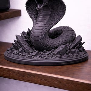 Koningscobra STL – Slangensculptuur 3D-printbestand – Cobrabeeld – Decoratief dierenmodel – Premium STL-download