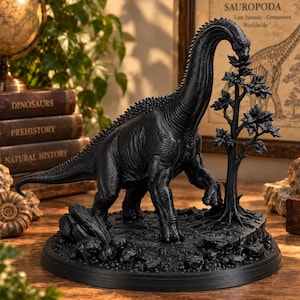 Brachiosaurusstaty – dinosaurieskulptur med lång hals, realistisk förhistorisk dekor, paleontologisk present, dinosauriesamlardisplay