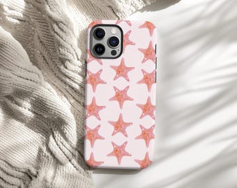 Coral Starfish Phone Case, Coastal Coquette iPhone Case, Preppy Beach Aesthetic, Summer Samsung Case, Ocean Lover Gift, Coastal Grandmother