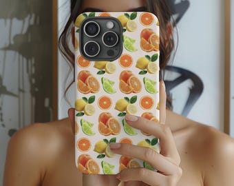 Citrus Fruit Phone Case, Orange Lemon Lime Summer Fresh Pattern iPhone Samsung Case