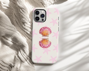 Pink Seashell Phone Case Starfish, Girly Summer Beach iPhone Samsung,  Coastal Preppy Ocean Gift for Her