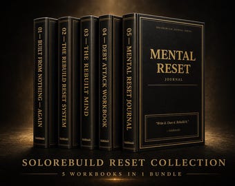 SoloRebuild Reset Collection – 5 Digital Workbooks | Debt, Mindset, Rebuilding | NL & ENG