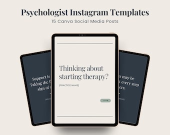Plantillas de Instagram para psicólogos / Paquete de redes sociales de salud mental / Marketing para consultorios de psicología / Contenido seguro de AHPRA