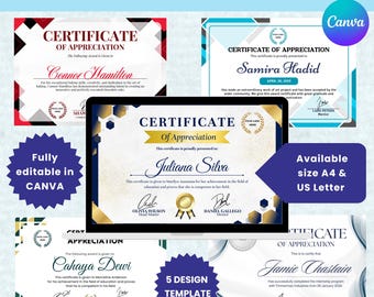 Modèle de certificat d'appréciation modifiable | Prix d'entreprise moderne (téléchargement instantané)