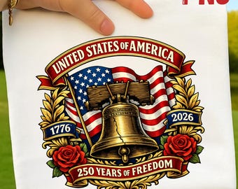 USA 250th Anniversary Liberty Bell Design, Patriotic Eagle PNG (Digital Download)