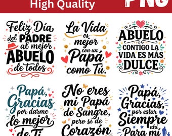 Feliz Dia Del Padre PNG Bundle, Abuelo Papa Shirt Design (Digital Download)