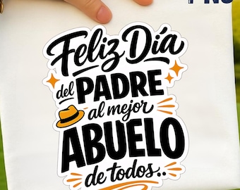Feliz Dia Del Padre Abuelo PNG, Spanish Grandpa Sublimation Design (Digital Download)