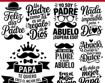 Feliz Dia Del Padre SVG Bundle, Spanish Father's Day Designs (Digital Download)