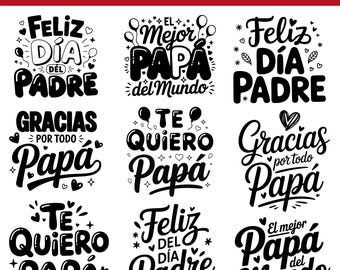 Feliz Dia Del Padre SVG Bundle, Spanish Father's Day Designs (Digital Download)
