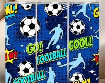 Soccer Tumbler Wrap PNG, 20oz Skinny Tumbler Design (Digital Download)