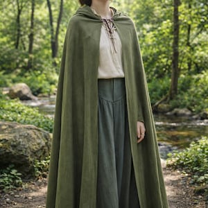 Medieval Hooded Cloak for LARP – Renaissance Cape Costume, Fantasy Cosplay Cloak, Viking Wizard Druid Cape, Medieval Costume