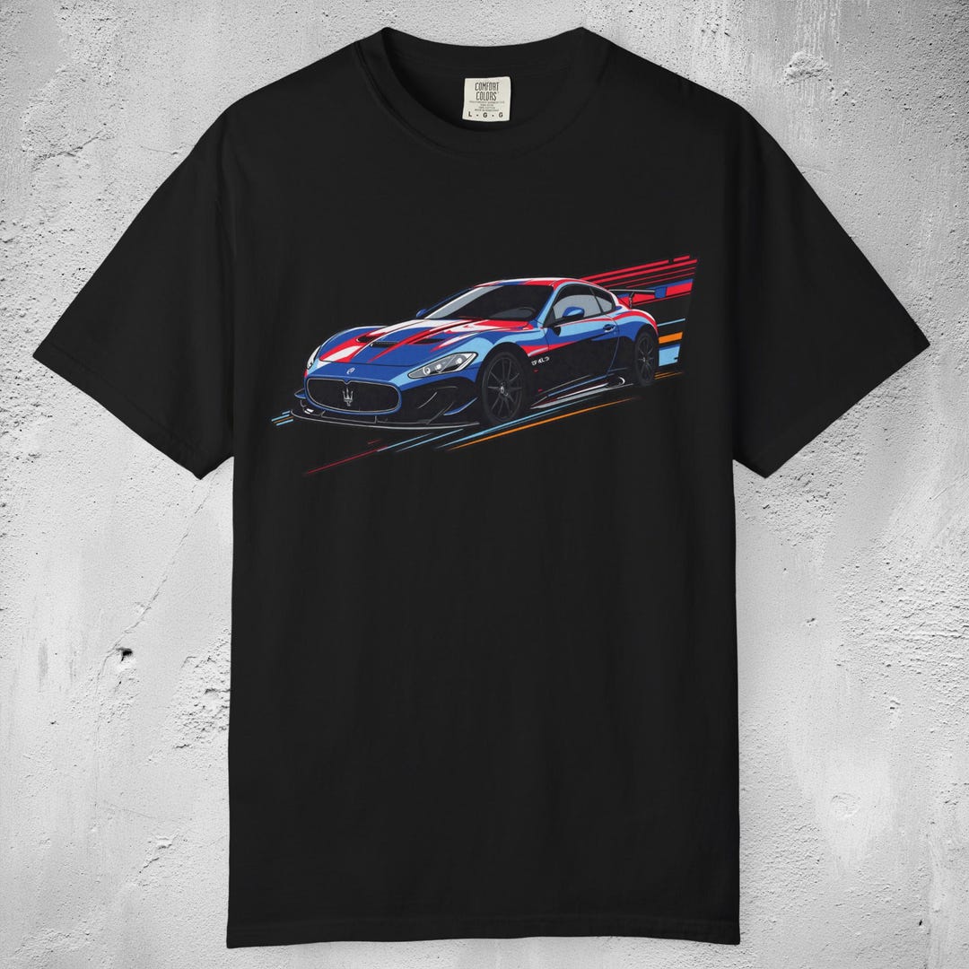 Maserati Inspired Sports Car T-shirt, Racing Car Graphic Tee, Luxury ...