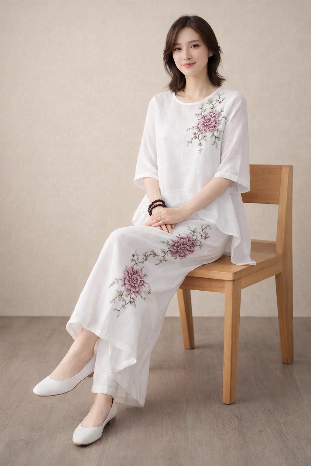 korean fashion dresses suits Women's Shirts Long Dress Two Piece Suit Summer Foreign Style High –  Global Fashions GC main image 1