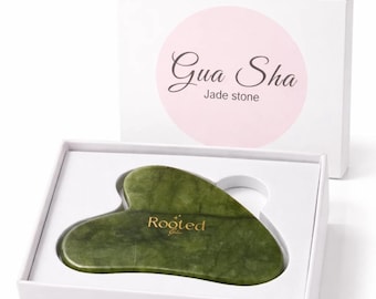 Natural Jade Gua Sha Facial Massage Tool – Face Sculpting, Lifting, Relaxing Stone