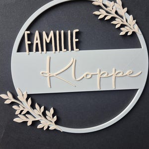 Personalisierter Türkranz Familie | Namensschild aus PLA | Moderne Türdeko | 3D Druck | Familienname individuell | Geschenk Einzug Hochzeit bild 4