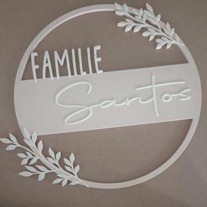 Personalisierter Türkranz Familie | Namensschild aus PLA | Moderne Türdeko | 3D Druck | Familienname individuell | Geschenk Einzug Hochzeit bild 2