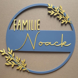 Personalisierter Türkranz Familie | Namensschild aus PLA | Moderne Türdeko | 3D Druck | Familienname individuell | Geschenk Einzug Hochzeit bild 5