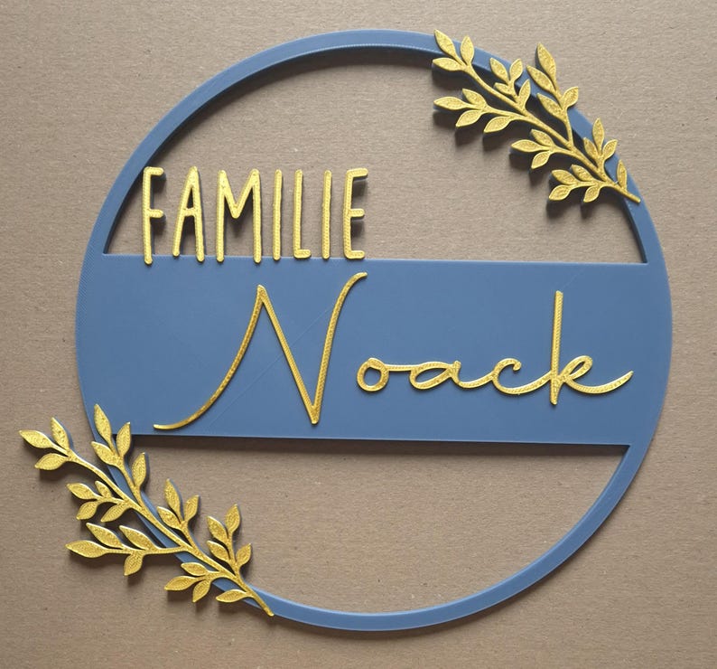 Personalisierter Türkranz Familie | Namensschild aus PLA | Moderne Türdeko | 3D Druck | Familienname individuell | Geschenk Einzug Hochzeit bild 5