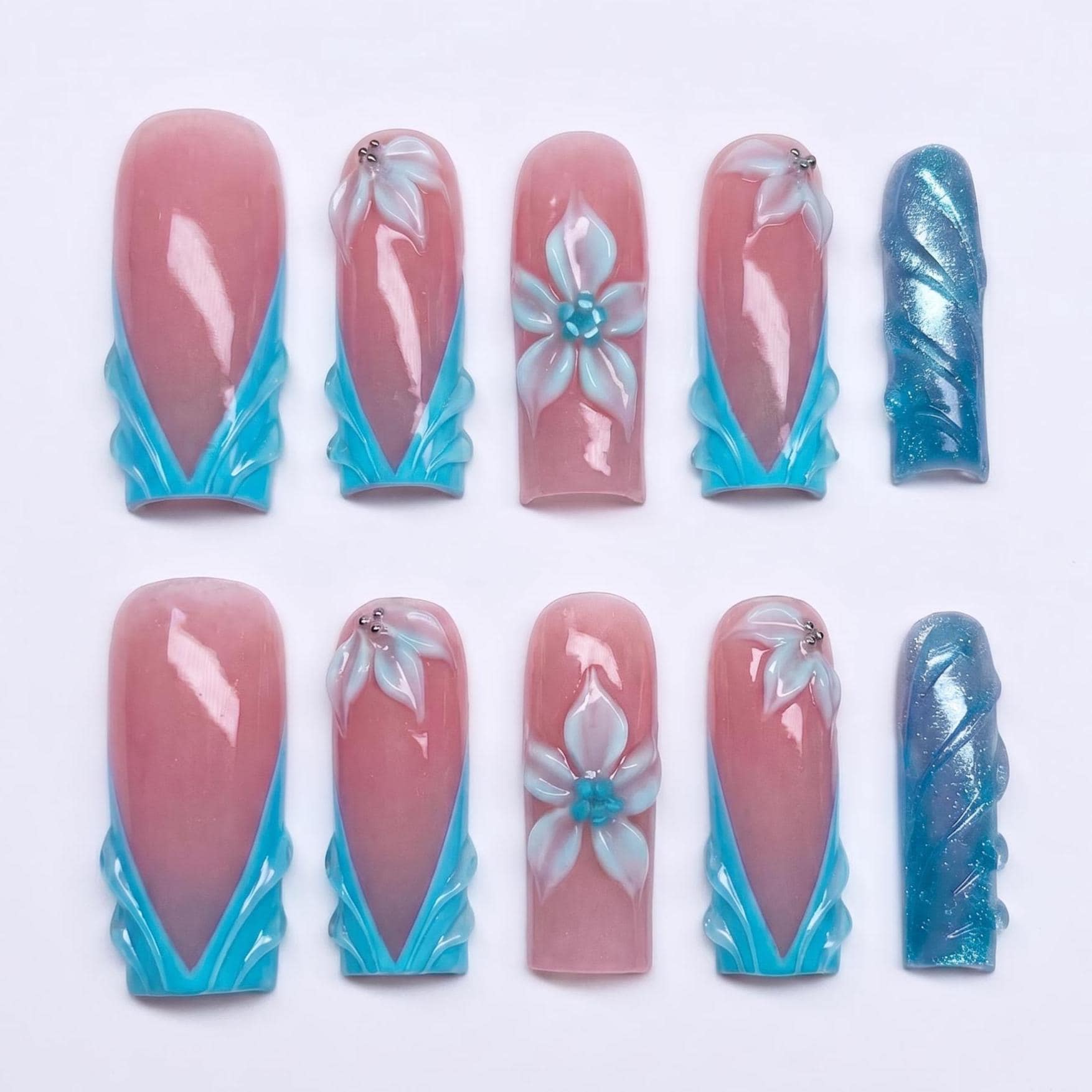 Light Pink Nails Square - Etsy Ireland