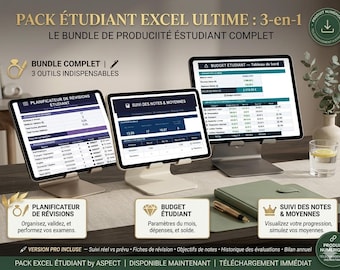 Student Pack — Grade Tracker, Budget & Revision Planner | 3 ready-to-use files