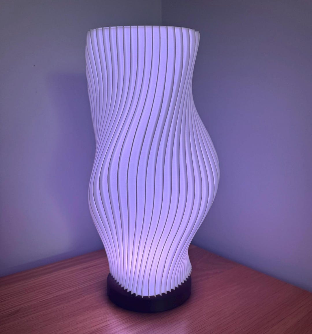 S-curve Wavy 3D Printed Table Lamp With 16 Colour RGB LED - Modern Bio ...