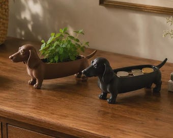 Dachshund Bowl Planter | 3D Printed Dog Catch All Tray | | Pet Lover Gift