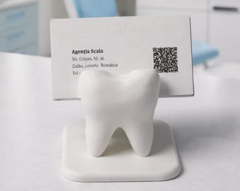 Dentist Business Card Holder | 3D Printed Dental Office Desk Decor | Gift for Dentists and Dental Clinics