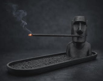Moai Incense Holder | 3D Printed Ash Catcher | Easter Island Inspired Decor