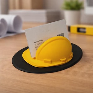 Engineer Business Card Holder | Contractor Desk Decor | 3D Printed Construction Office Gift