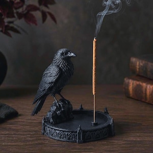 Raven Incense Holder | 3D Printed Gothic Burner | Witchy Altar Decor