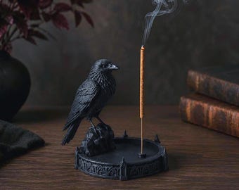 Raven Incense Holder | 3D Printed Gothic Burner | Witchy Altar Decor