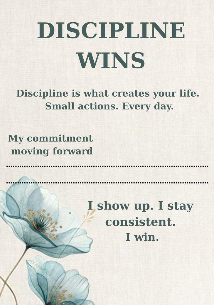 Discipline Planner Discipline Planner Printable PDF | Daily Focus, Habit Tracker (digital ...