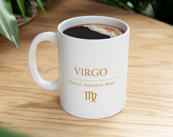 Virgo Zodiac Mug – Minimalist Gold Constellation Astrology Cup