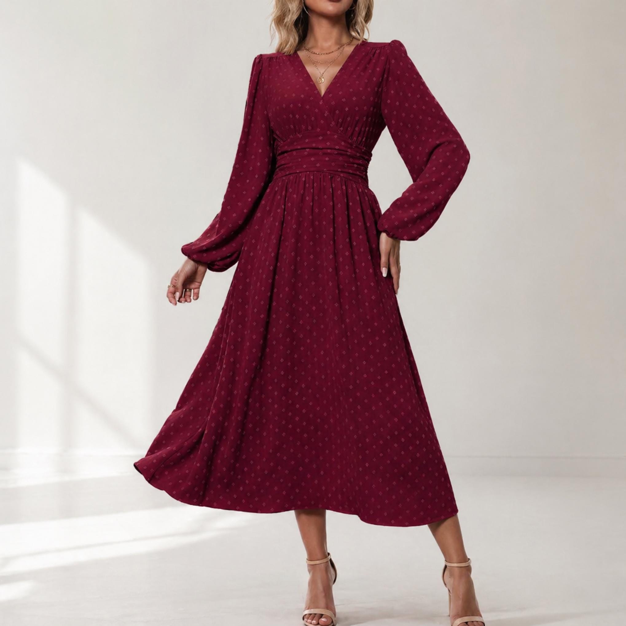 Long Sleeve Fall Dress Wedding Guest - Etsy