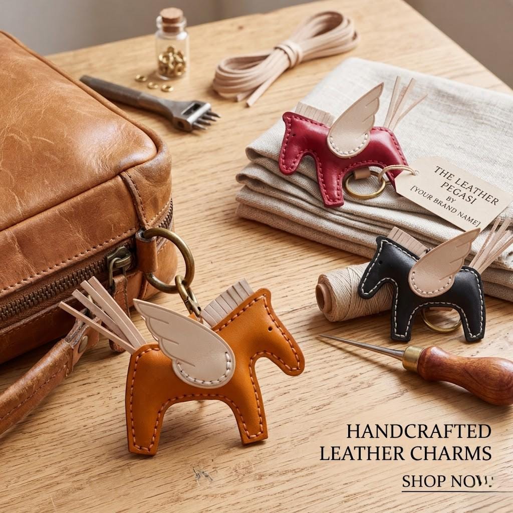 Rodeo Horse Horse Keychain Hermes Hermes Chai/Black/Craie Grigri