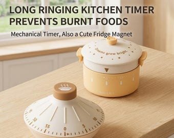 Retro kookwekker in tajine, mechanisch opwindbare kookwekker, koelkastmagneetalarm